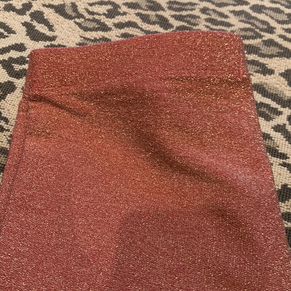 VICTORIAS SECRET SHINE FLARE PANTS RED/COPPER SHINE METALLIC KNIT HIGH RISE SZ S - Picture 9 of 11